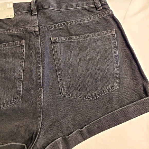Topshop High Waisted Denim Shorts - Black - Picture 5 of 7